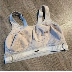 CHANTELLE Medium Impact Adjustable Gray Mesh Sports Bra